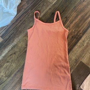 orange plain tank top
